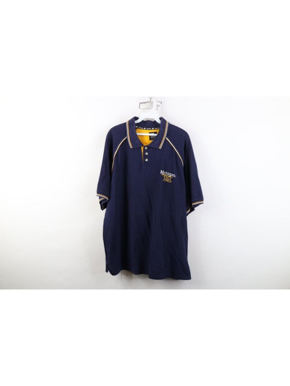 Vintage 90s Starter Mens Large University of Michigan Football Golf Polo Shirt